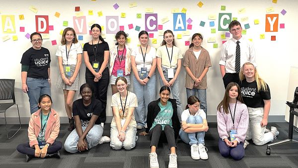 Students participating in Student Voice Awareness day